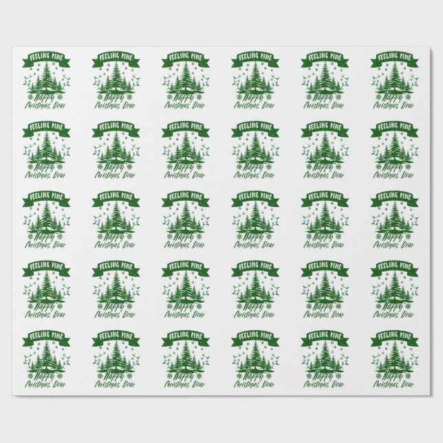 Papel De Regalo Sintiendo navidades divertidos de pino querido reg (Superficie plana)