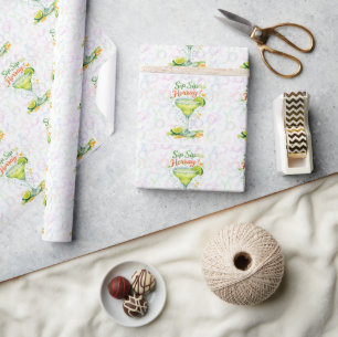 Papel De Regalo Sip Sip Sip Hurra Burbujas Fiesta de Cumpleaños