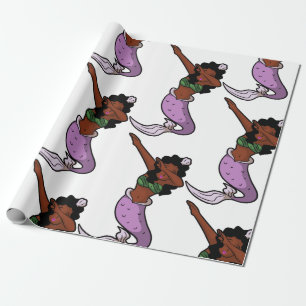 Papel De Regalo sirena de dabbing negro