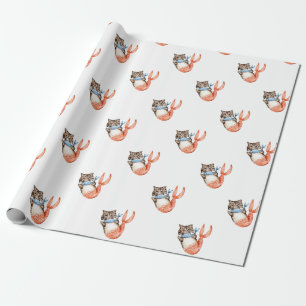 Papel De Regalo Sirena del gato de Purmaid