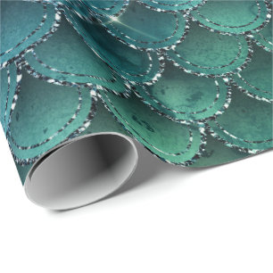 Papel De Regalo Sirena Escales Purpurina Jungla Spark Navy Purple