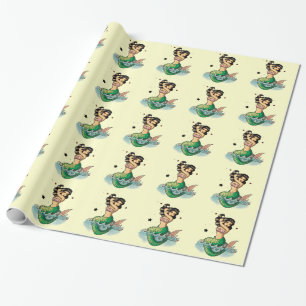 Papel De Regalo Sirena hermosa de la escuela vieja