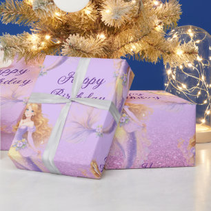 Papel De Regalo Sirena púrpura 