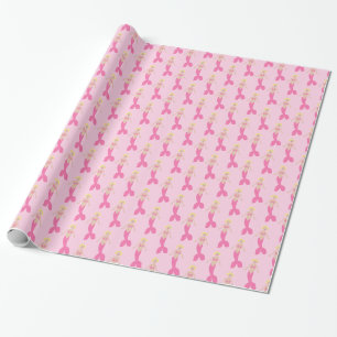Papel De Regalo Sirenita De Fantasía Rosa De bonito Patterada