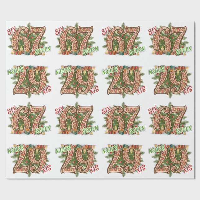 Papel De Regalo Six Seven Holiday, Green & Red  (Superficie plana)