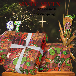 Papel de regalo Sixty Seven de moda I cuadros rojo