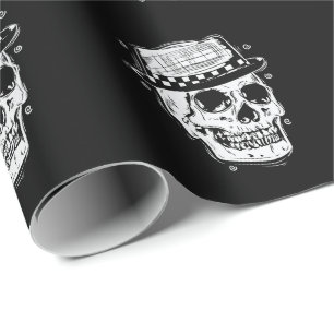 Papel De Regalo Ska Totenkopf mit Hut Jazz Musikstil