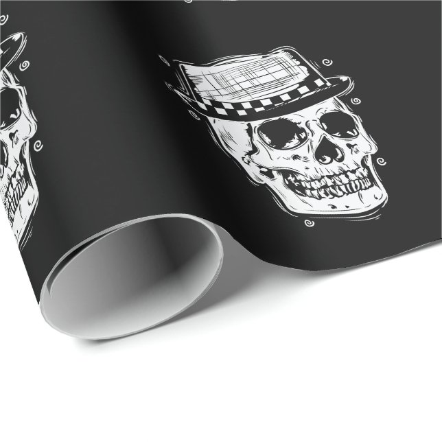 Papel De Regalo Ska Totenkopf mit Hut Jazz Musikstil (Esquina del rollo)