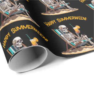 Papel De Regalo Skeleton Beach Lounging Halloween