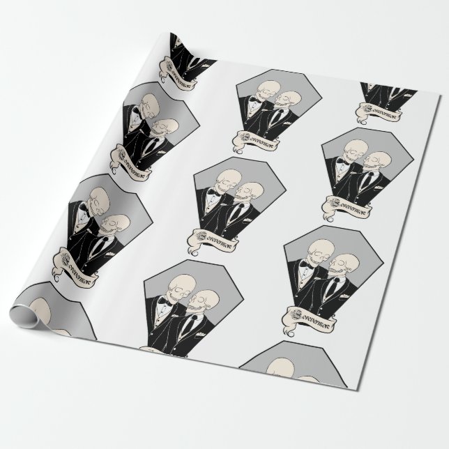 Papel De Regalo Skeleton Grooms (Desenrollado)