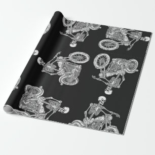 Papel De Regalo Skeleton Rides A Harley