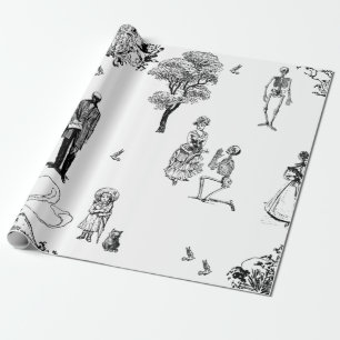 Papel De Regalo skeleton toile victoriano de halloween