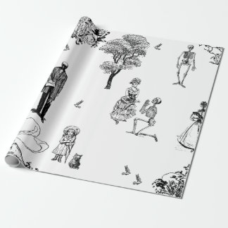 Papel De Regalo skeleton toile victoriano de halloween