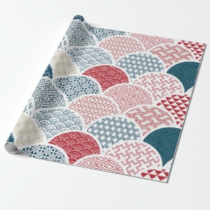 Papel De Regalo sketc. geométrico tradicional kimono patrón vintag