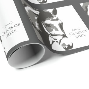 Papel De Regalo Sketch de caballos, Snaffle Bit Graduación gris de