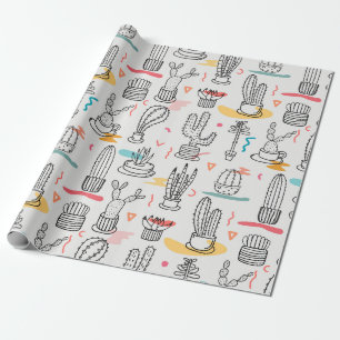 Papel De Regalo Sketchy Cacti Delight