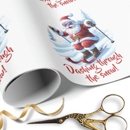 Papel De Regalo Ski Santa Claus Funky Navidades divertidos
