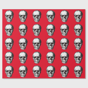 Papel De Regalo Skull Fantasy Art Rock Punk fuerte Metalizado