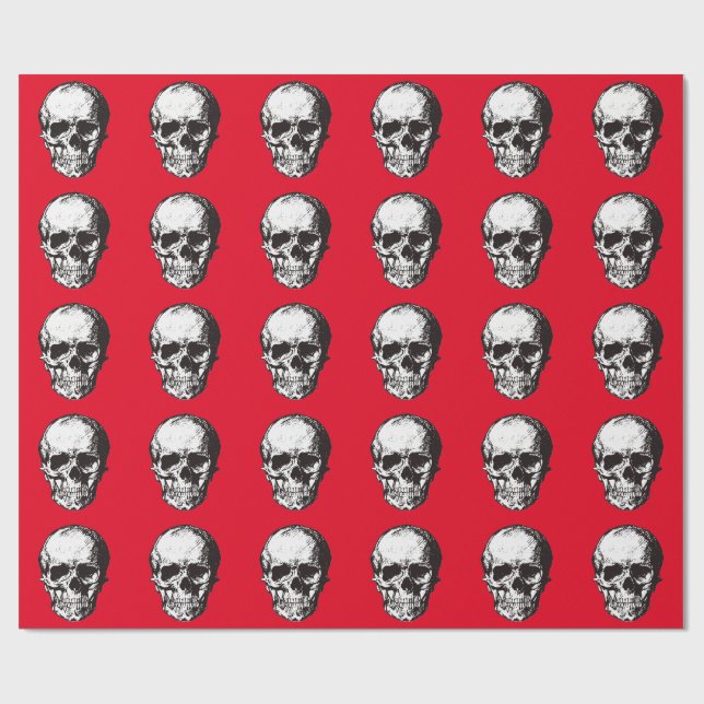 Papel De Regalo Skull Fantasy Art Rock Punk fuerte Metalizado (Superficie plana)