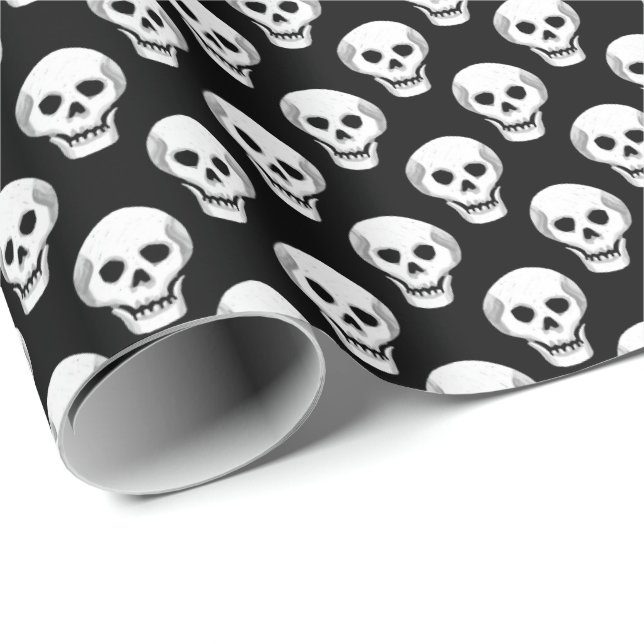 Papel De Regalo Skull Pattern de Halloween (Esquina del rollo)