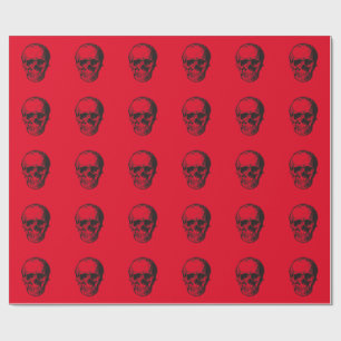 Papel De Regalo Skull Red Pop Art