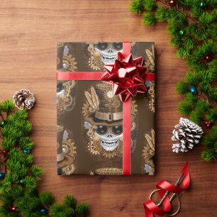 Papel De Regalo Skull Steampunk Voodoo Retro Machine