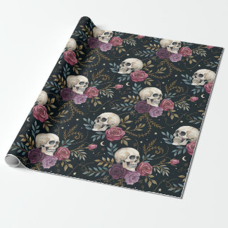 Papel De Regalo Skulls & Roses Wrapping Paper