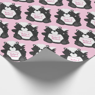 Papel De Regalo Skunk Baby Shower Pink
