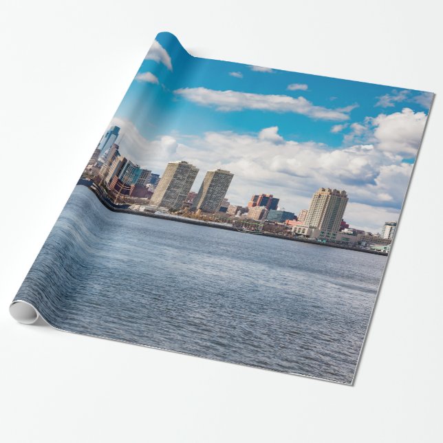 Papel De Regalo Skyline Philadelphia (Desenrollado)