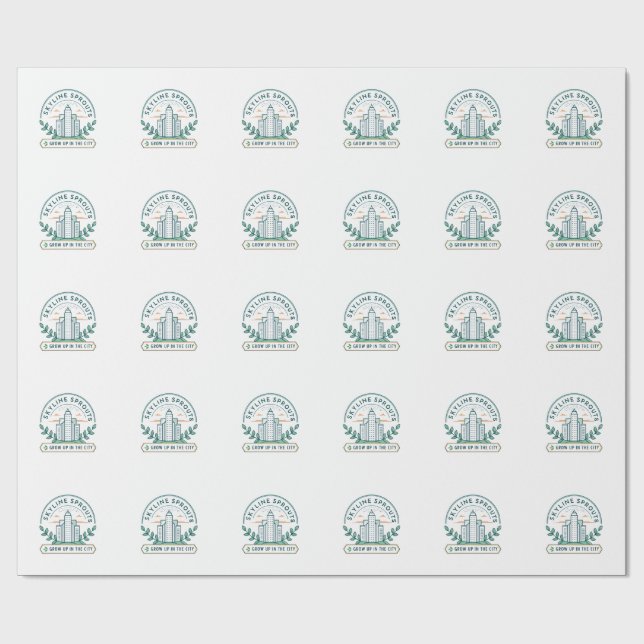 Papel De Regalo Skyline Sprouts Urban Farming Sticker | City Garde (Superficie plana)