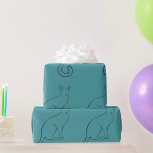 Papel De Regalo Sleek Cat Sketch