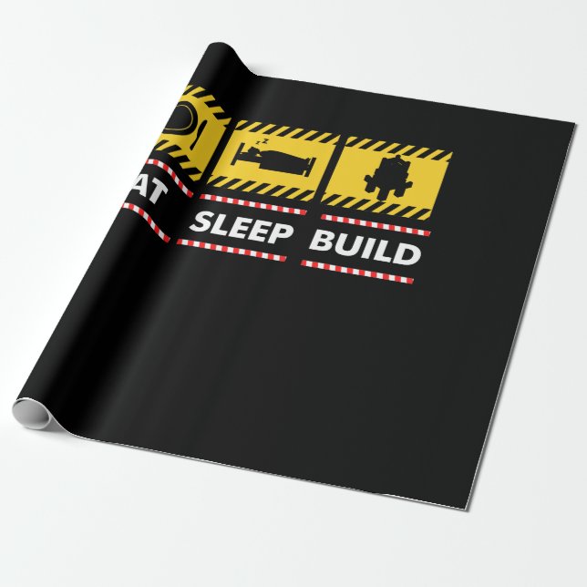 Papel De Regalo Sleep Eat Build Repetir bloques de construcción la (Desenrollado)