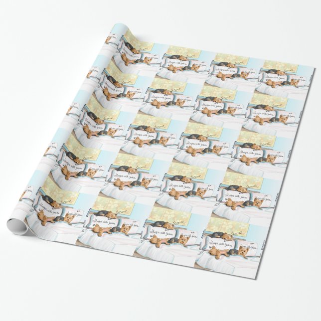 Papel De Regalo Sleeps with Yorkies (Desenrollado)