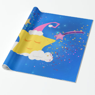 Papel De Regalo Sleepy Star Blue Starry Sky