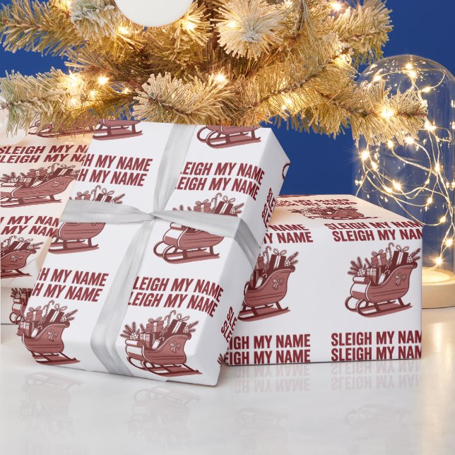 Papel De Regalo Sleigh My Name Funny Christmas Holiday Xmas (Vacaciones)