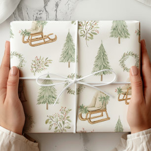 Papel De Regalo Sleigh & Pine Rústico de Woodland
