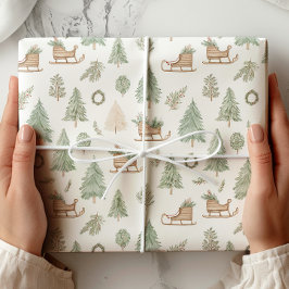 Papel De Regalo Sleigh & Pine Rústico de Woodland
