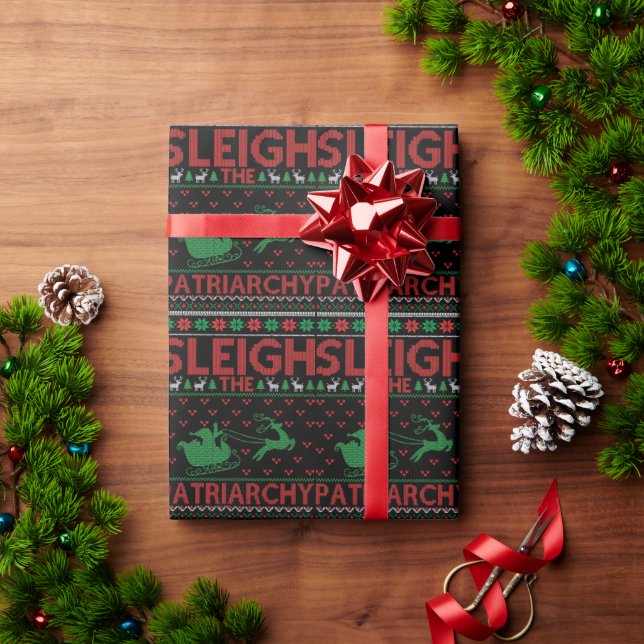 Papel De Regalo Sleigh The Patriarchy Feminist Christmas (Regalo de vacaciones)