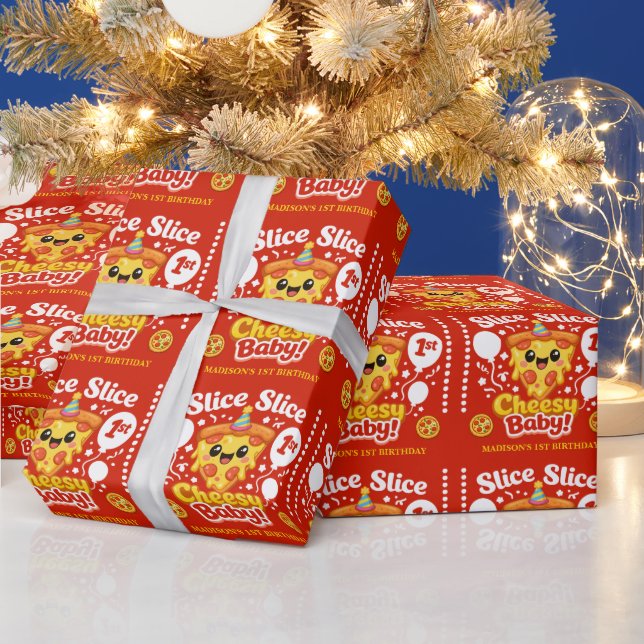 Papel De Regalo Slice Slice Cheesy Baby Pizza 1st Birthday (Vacaciones)