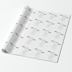 Papel De Regalo Slinky Black Cat Meow Meow Personalizado Textos Oj
