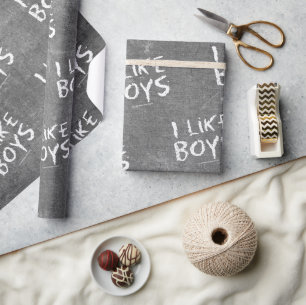 Papel De Regalo SlipperyJoe's I Like Boys sucia Chalkboard escribi