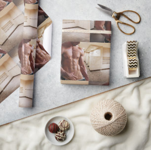 Papel De Regalo SlipperyJoe's Man Sixpack sin camisa sexy muscular