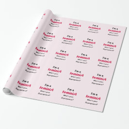 Papel De Regalo Slogan de superpotencia feminista rosa
