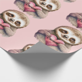 Papel De Regalo Slot Heart & Big Eyes Acuarela Añadir nombre