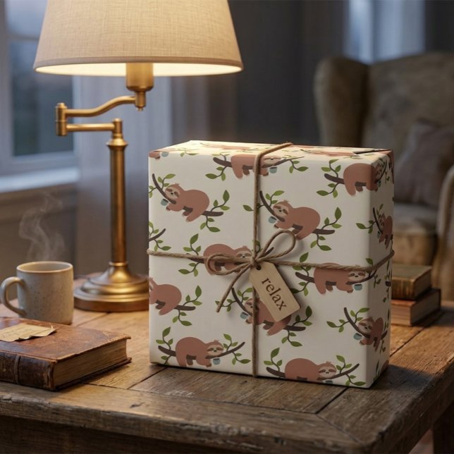 Papel De Regalo Sloth & Coffee Wrapping Paper (Subido por el creador)