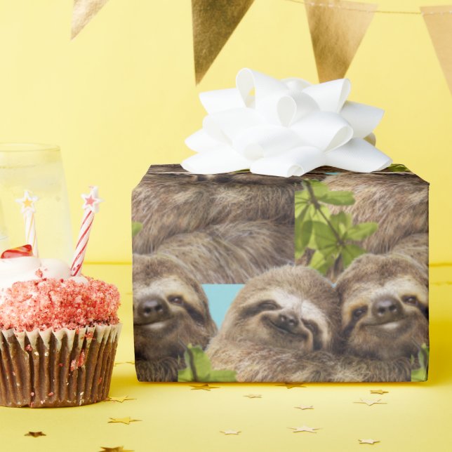 Papel De Regalo Sloth Couple (Fiesta de cumpleaños )