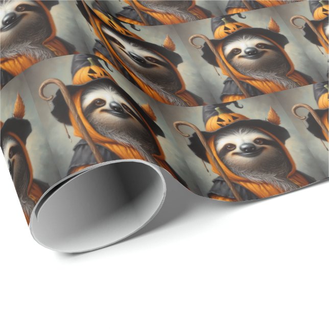Papel De Regalo Sloth Halloween (Esquina del rollo)