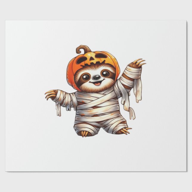Papel De Regalo Sloth Mummy Halloween Classic T-Shirt (Superficie plana)