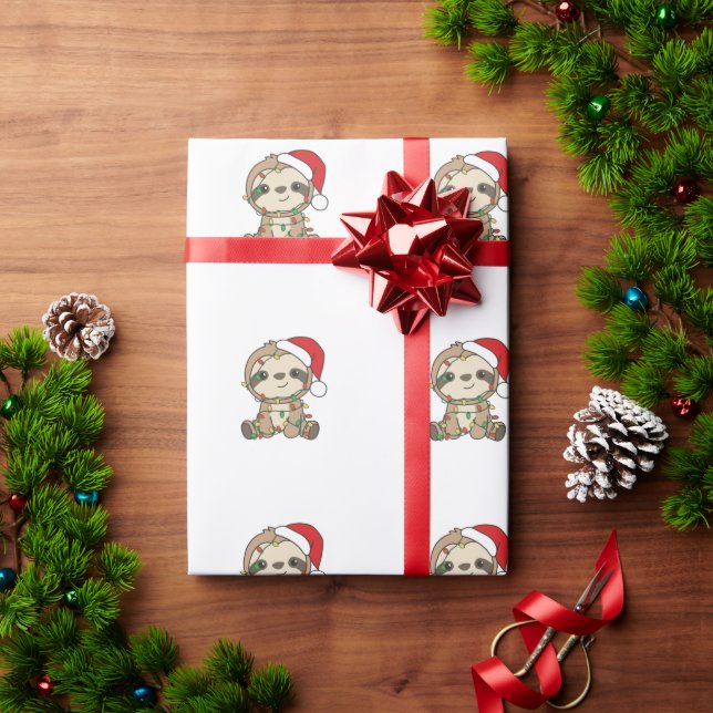 Papel De Regalo Sloth Navidades Winter Animals Sloths (Regalo de vacaciones)