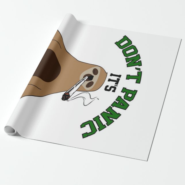Papel De Regalo Sloth Smoed Weed Sloth (Desenrollado)